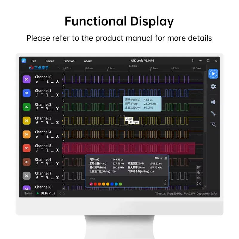 DL16 Plus Logic Analyzer - 16 Channel 1GHz USB-C | ARM FPGA Debug Tool - Image 3