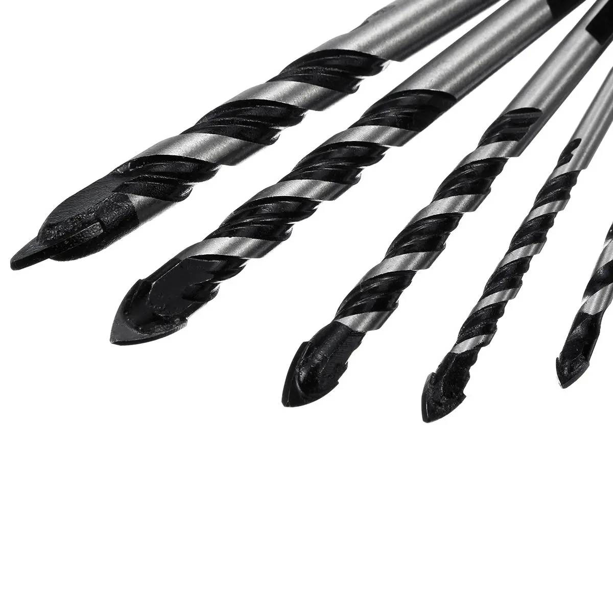 5pcs Black Triangle Drill Bit Set | 5-12mm for Concrete, Tile & Glass - Image 4
