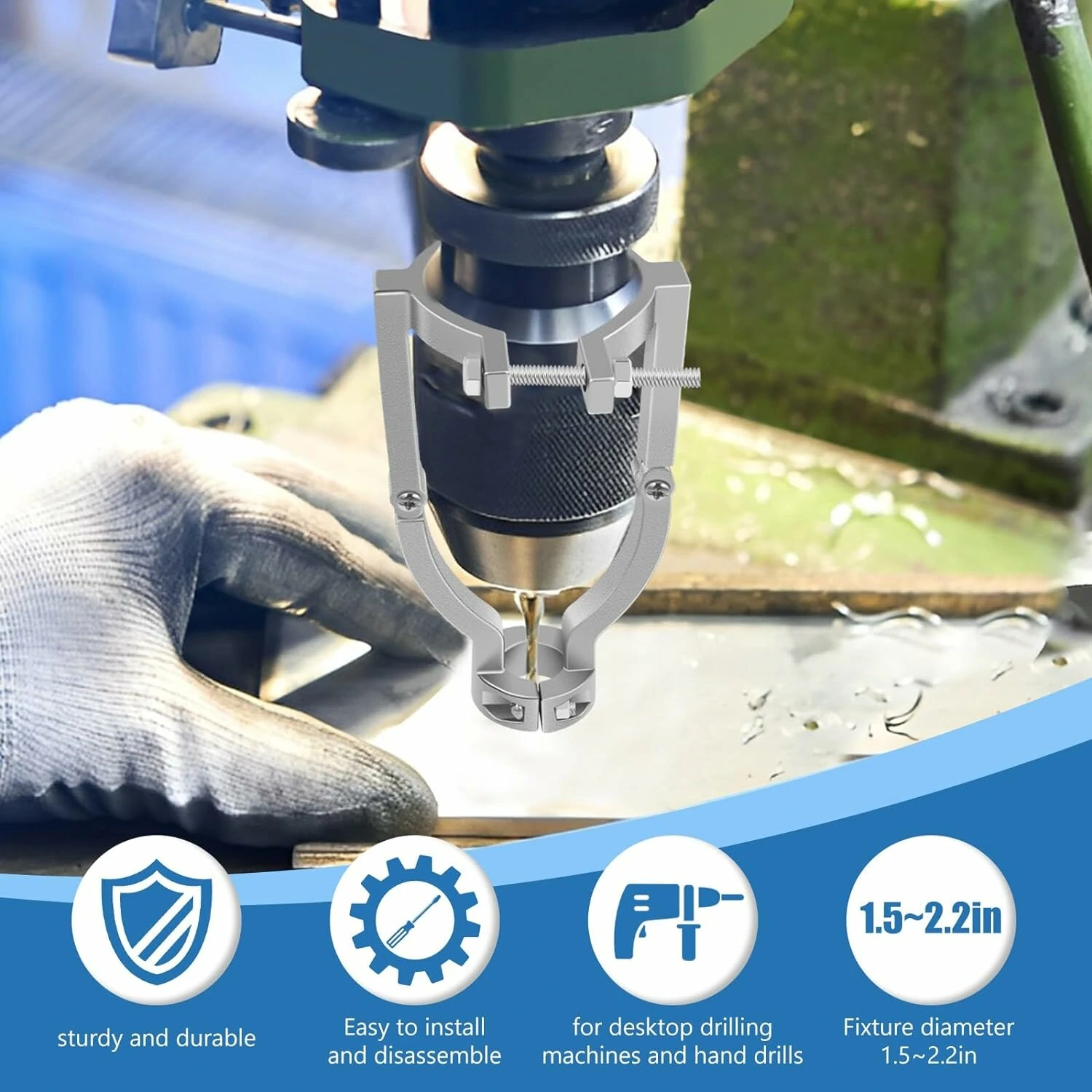 Square Hole Drill Bit Adapter Kit with 4 Carbide Bits | Precise Woodworking Mortising Chisel for Bench Drill - Image 3