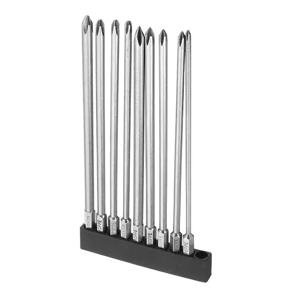 Broppe 9pcs Magnetic Screwdriver Bits - Phillips Cross Head - 150mm Long Hex Shank - Image 5