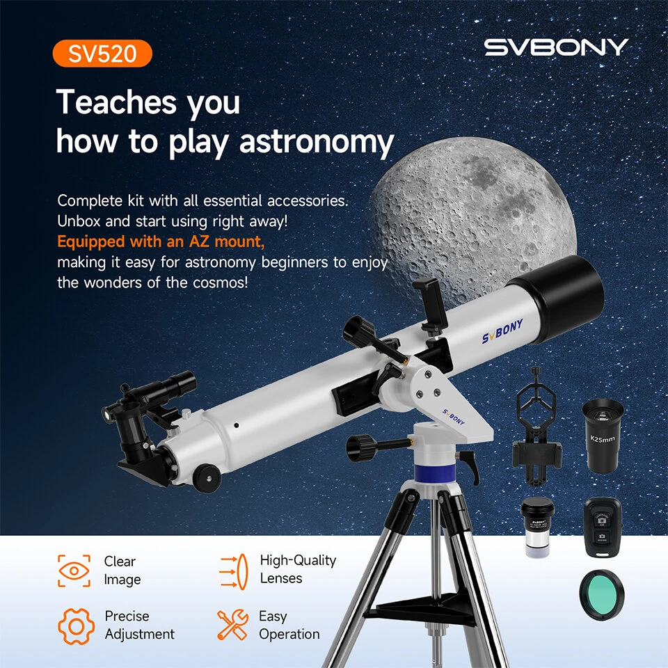 SV520 Telescope | 90mm Aperture 800mm Focal Length | Astronomy Telescope for Planetary Viewing - Image 2