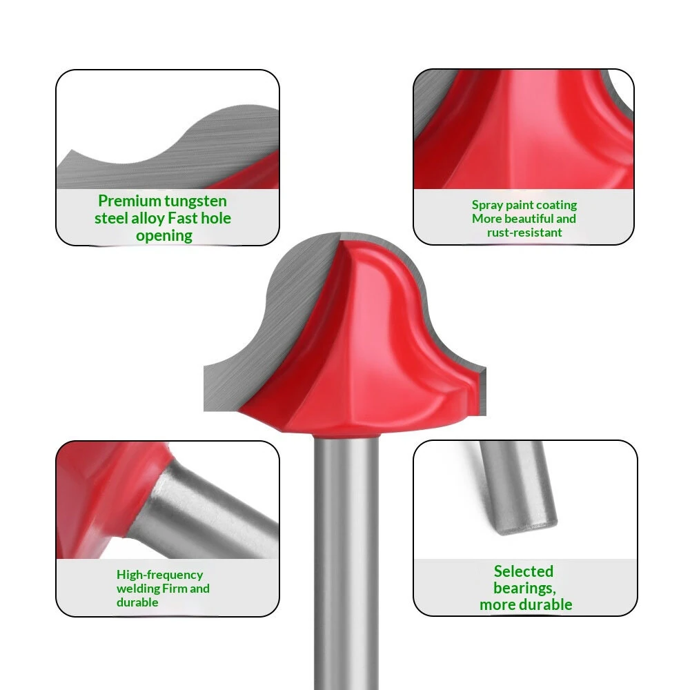 5PCS 6mm Shank Router Bits - Tungsten Carbide Cutter with Rust Resistant Coating - Image 4