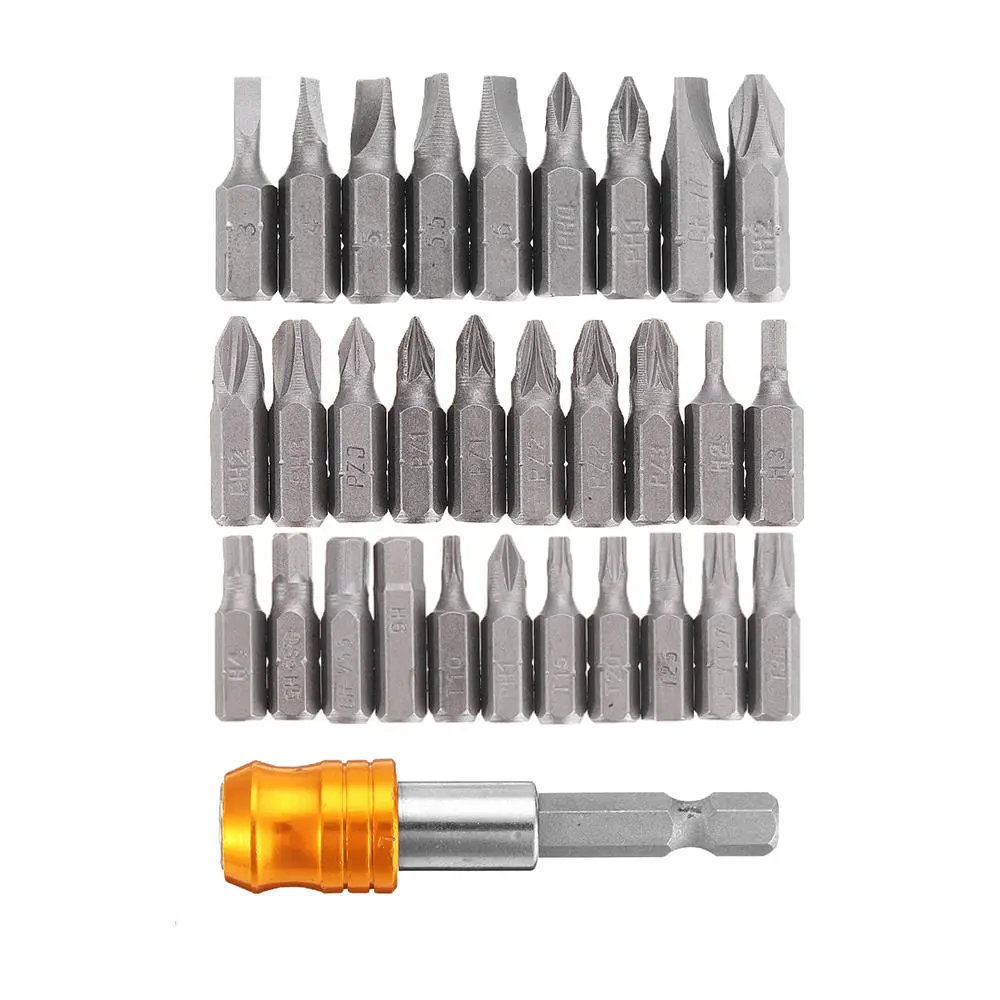 31Pcs Screwdriver Bit Set - Torx, Hex, Slotted, Pozi, Phillips Bits with Quick Release Adapter - Image 4