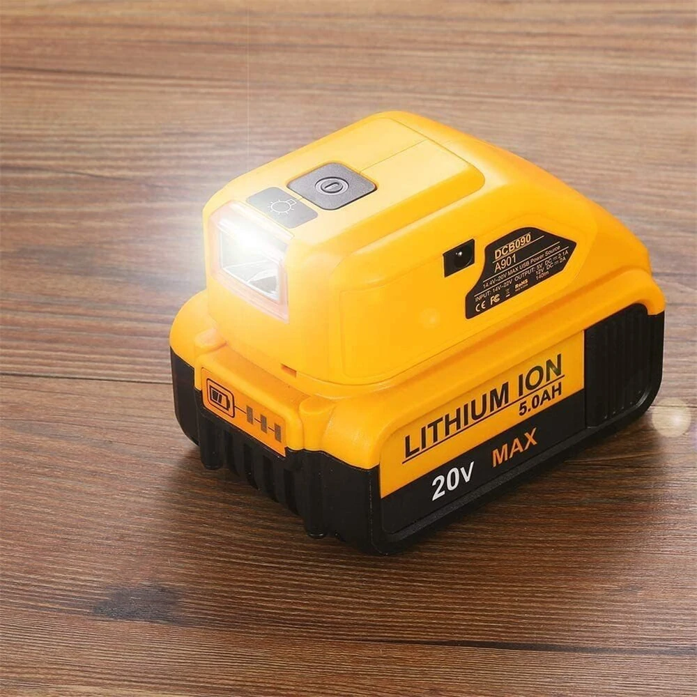 DeWalt LED Work Light - 140 Lumens for 14.4V/18V/20V Batteries with 2 USB Ports - Image 2