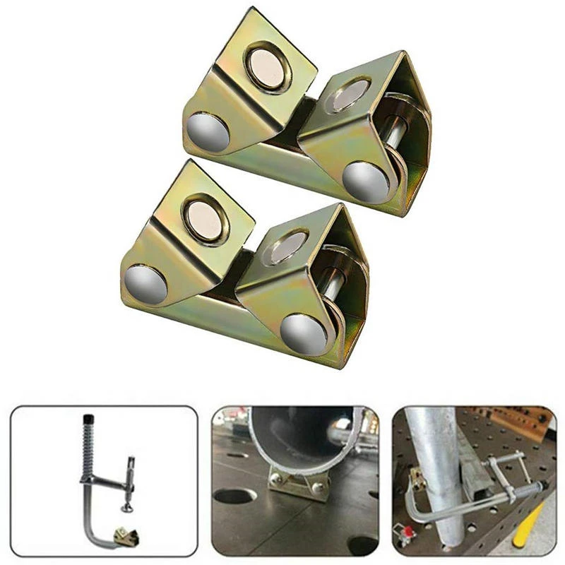 V-Type Welding Magnet Clamp Holder - Adjustable V Pads Fixture Kit - Image 3