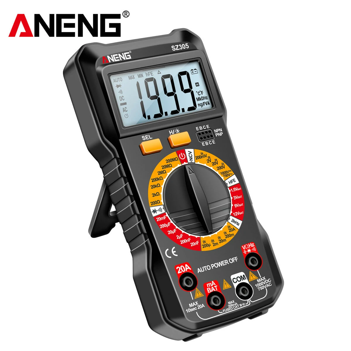 ANENG SZ305 1999 Counts Digital Multimeter | AC/DC Voltage Current Resistance - Image 2