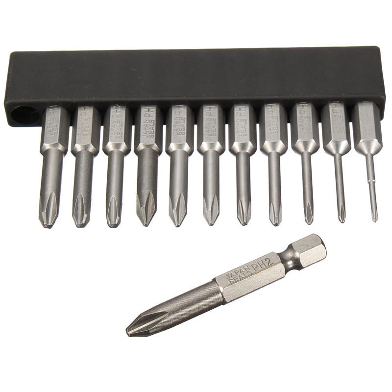 S2 Alloy Steel Magnetic Phillips Screwdriver Bits - 12 Sizes Set for Drill - Image 3