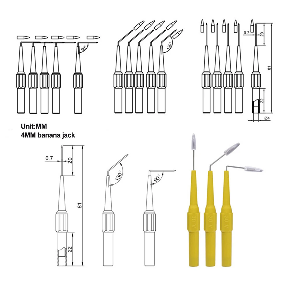 Universal Multimeter Probe - 25PCS with Steel Needle & Alligator Clip | 4mm Banana Plug for Accurate Readings - Image 2
