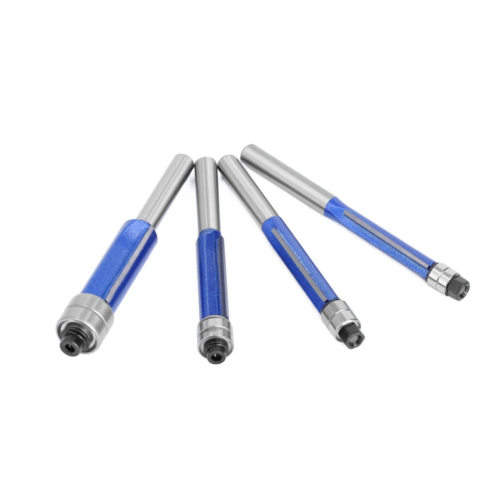 Silver Blue Double Bearing Router Bit - Trimming Knife for Woodworking & Milling - Image 2