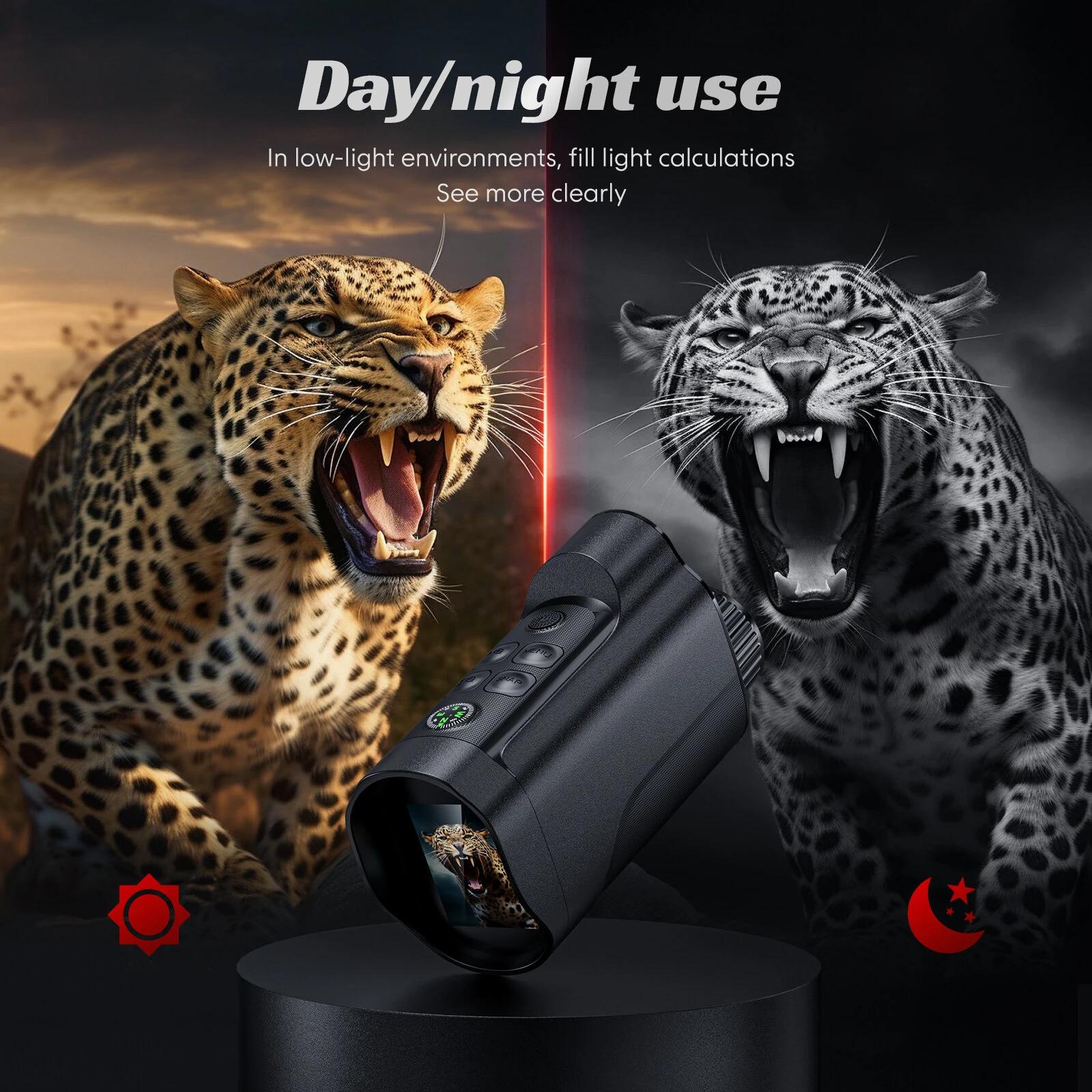 329 Infrared Night Vision Device - 1080P 10X Zoom, 2 Screen, 800m Range - Image 2