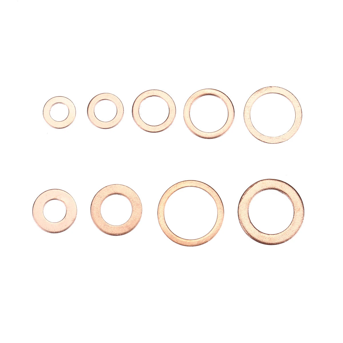Copper Washer Gasket Set - 200Pcs Assorted Flat Ring Seal Hardware Kit - Image 4