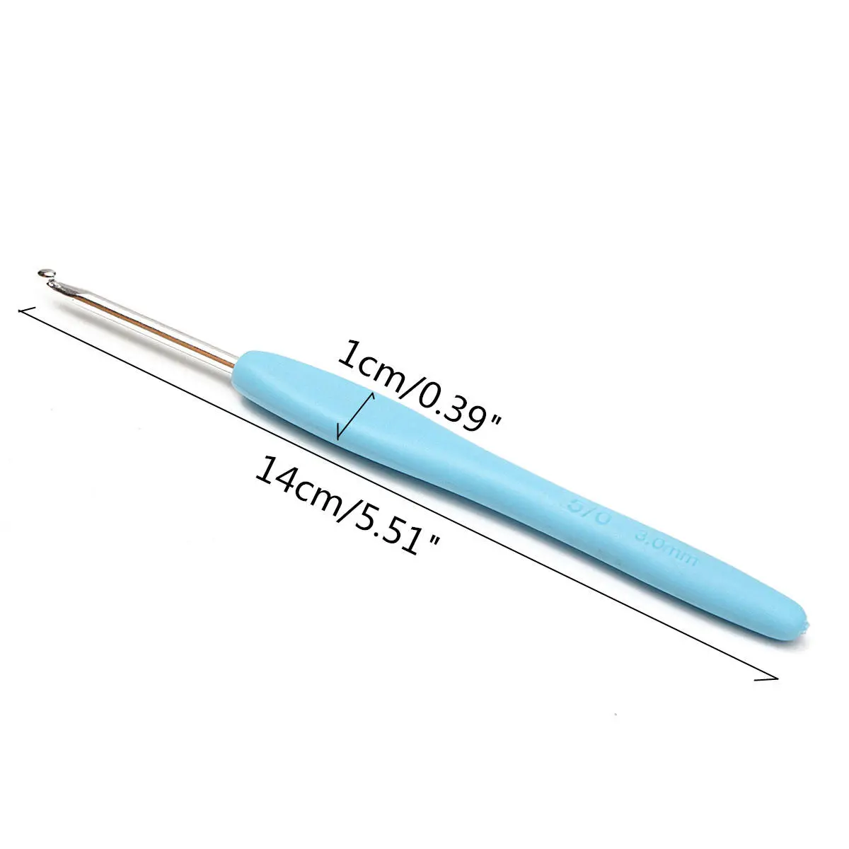 Multicolor Aluminum Crochet Hooks Set - 9Pcs with Ergonomic Plastic Handle - Image 4