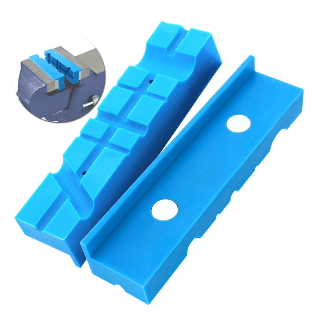 MAGNETIC Reversible Soft Jaws - 2pcs 140mm Vise Pads for Metal Table Vice - Image 3