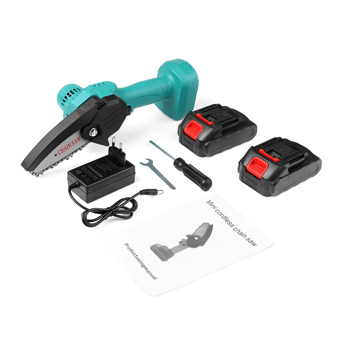VIOLEWORKS 24V Cordless Mini Chain Saw - 1500W One-Hand Electric Pruning Saw w/ Battery - Image 2