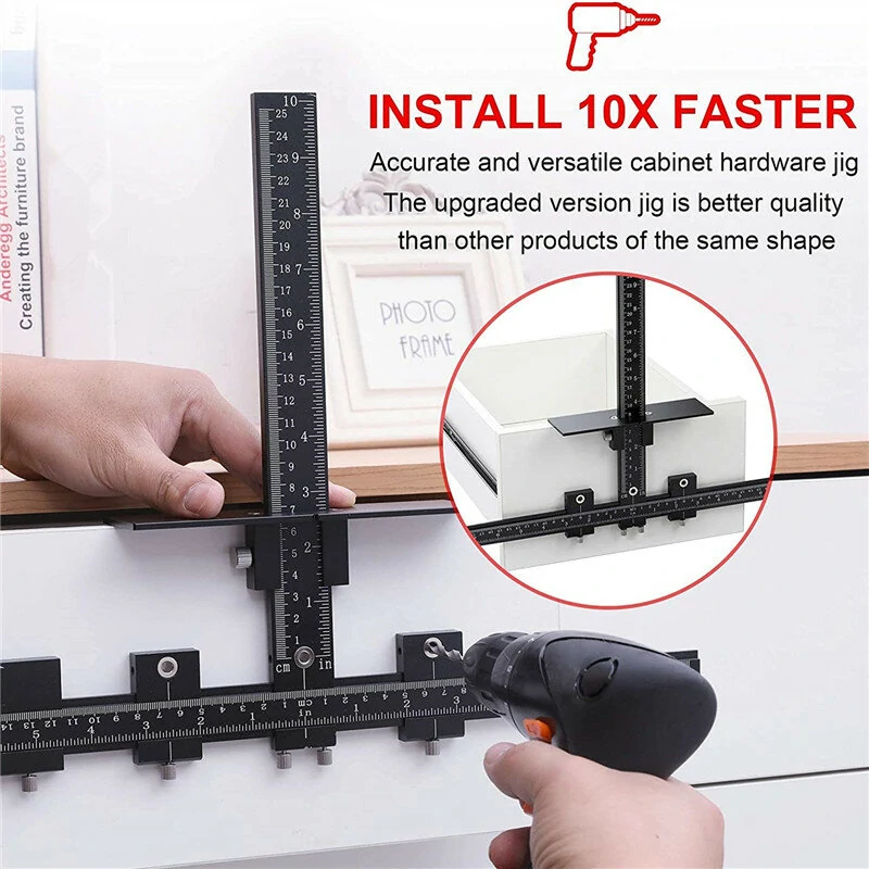 Aluminum Alloy Pocket Hole Jig - Drill Locator Guide for Cabinet Handles & Knobs - Image 3