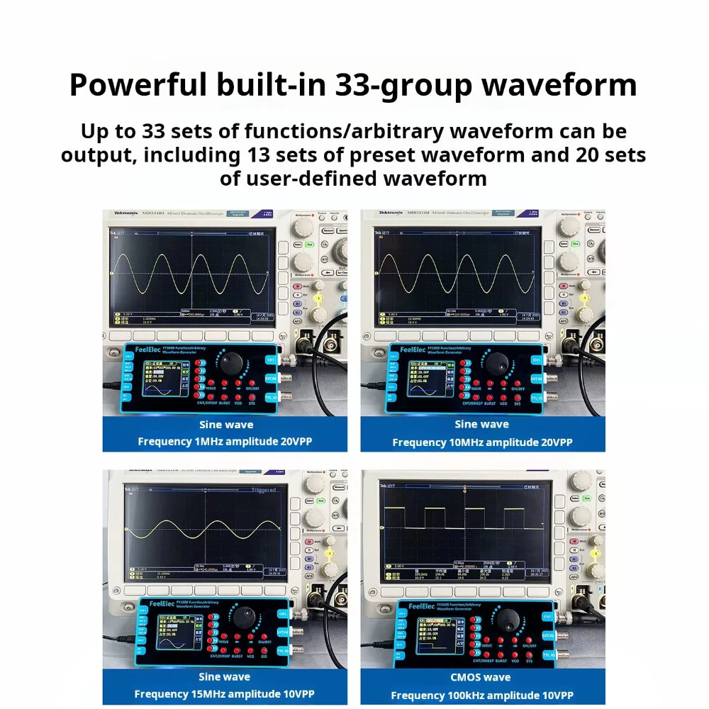 FY3600 20MHz DDS Signal Generator | Arbitrary Waveform & Pulse Generator | 0-20Vpp, 2.4 Display - Image 3
