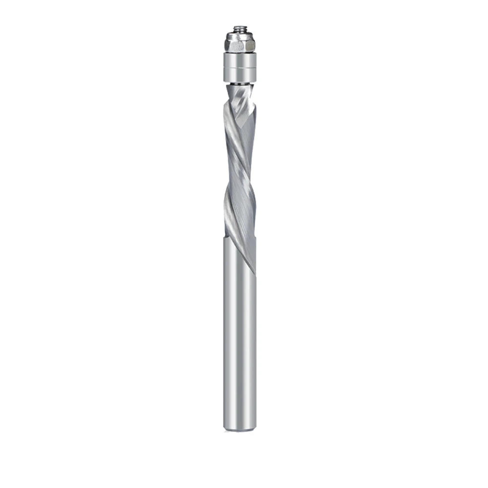 Carbide Spiral Router Bit - 6.35/12.7mm Shank with Double Bearings | CNC Wood Trimming - Image 2