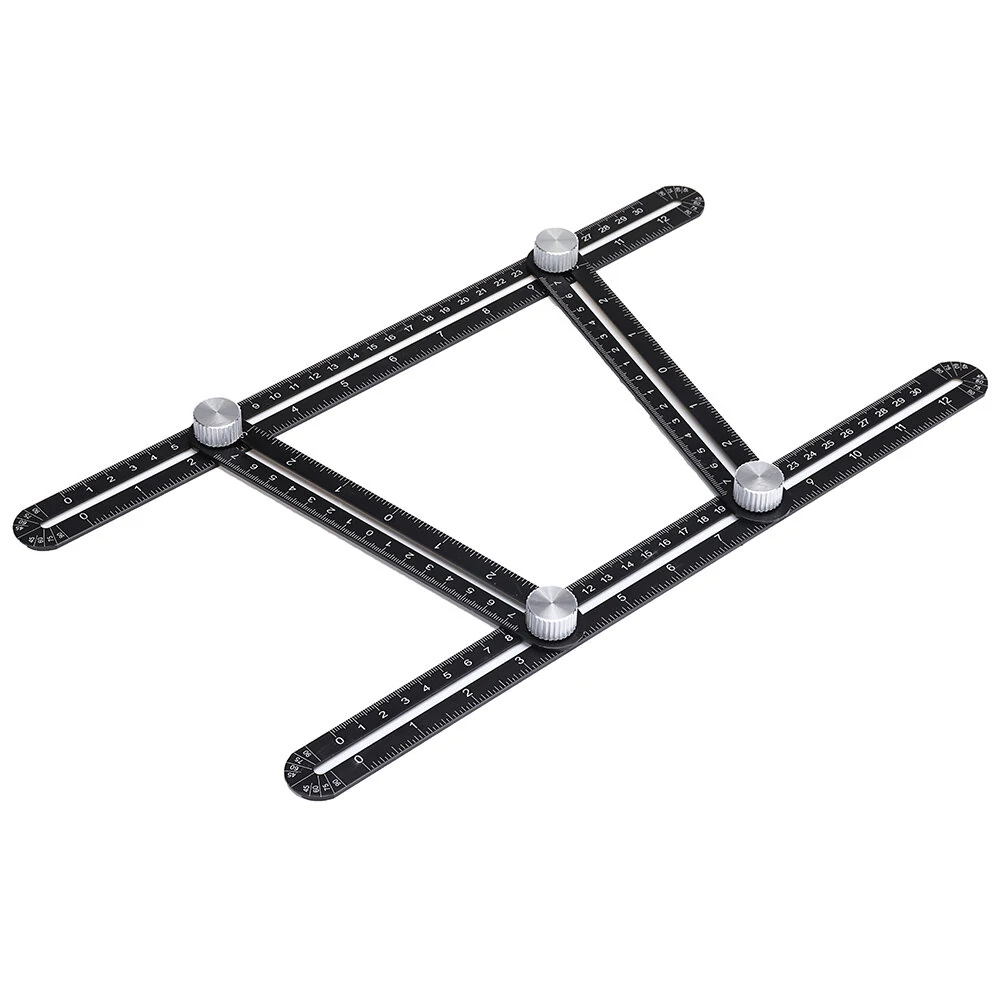 ABS Plastic Folding Ruler - 4-Fold Multifunctional Template Tool for Angle Measure - Image 2