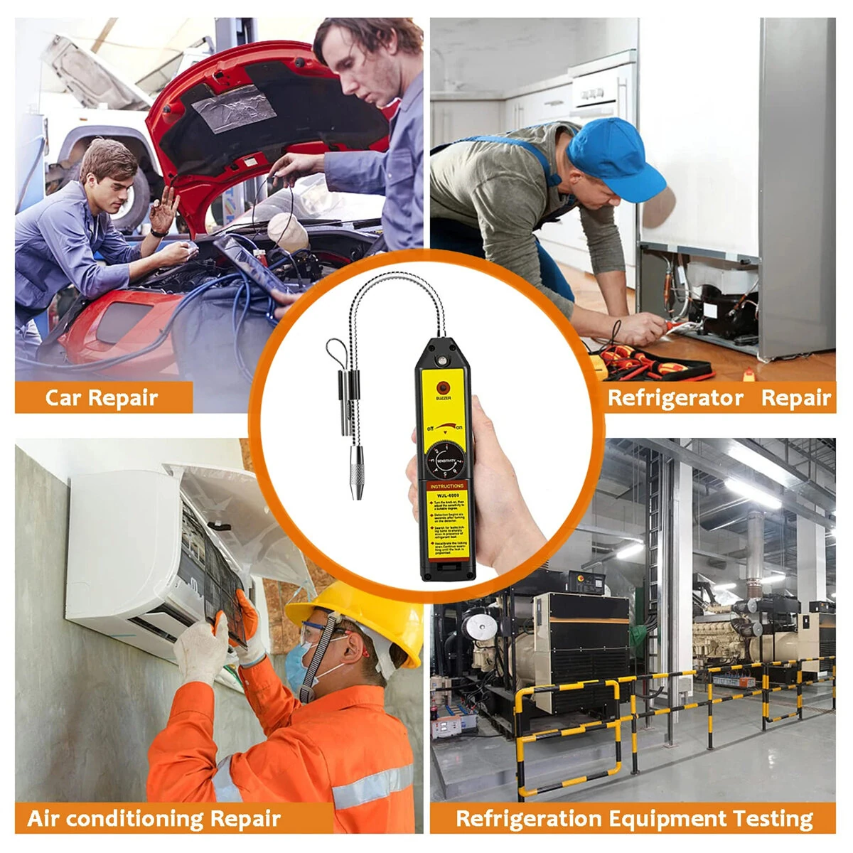 WJL-6000L Halogen Leak Detector for R22 R410A R134A R1234YF | HVAC AC Tester Tool - Image 2