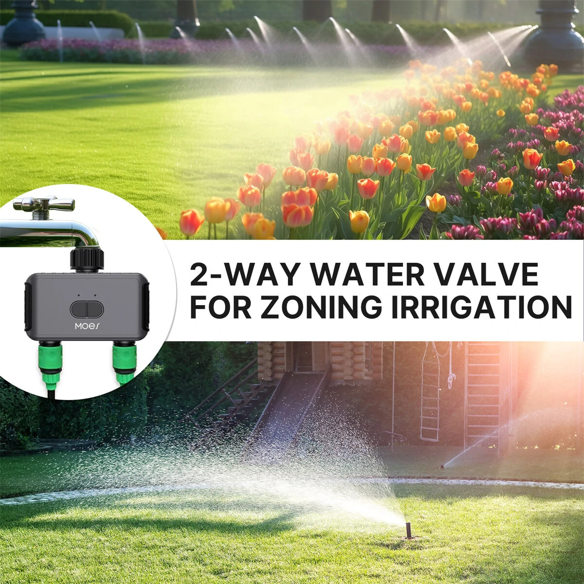2 Way Bluetooth Smart Garden Sprinkler Timer | Programmable Water Timer with Rain Delay & Filter - Image 3