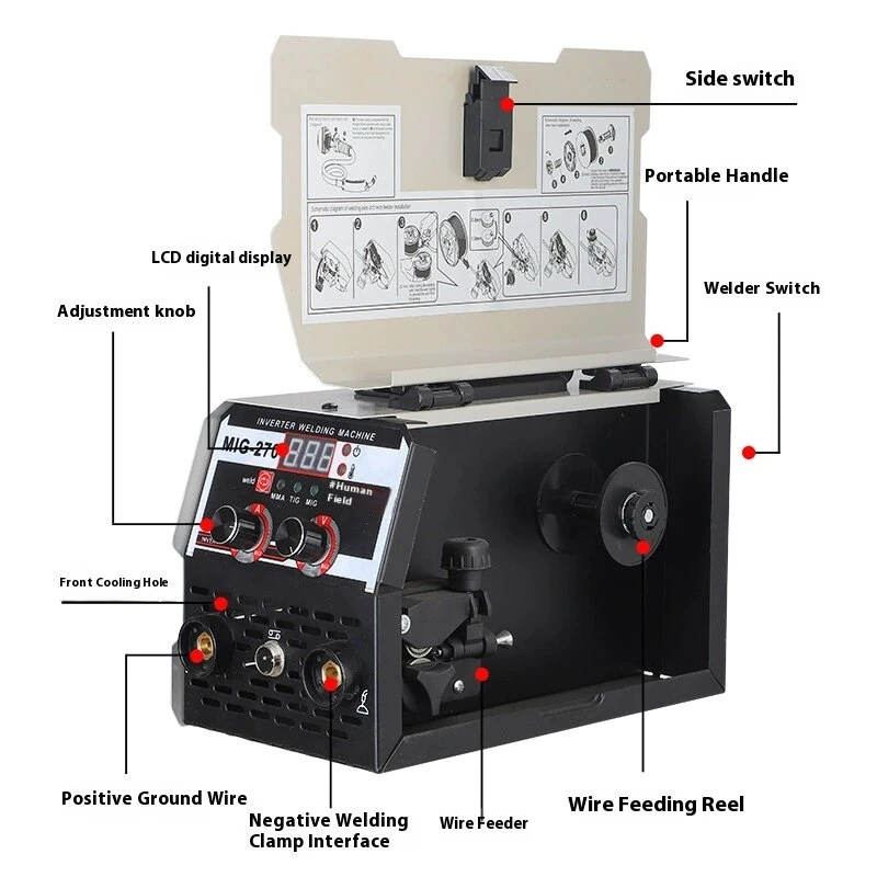 MIG-270 Welding Machine 220V | 25-270A IGBT Inverter | Portable Lightweight Welder - Image 3