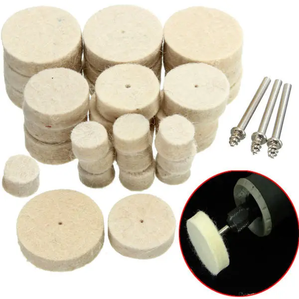 Wool Polishing Wheel Kit - 33pcs Rotary Tool Accessories for Grinder - Image 2