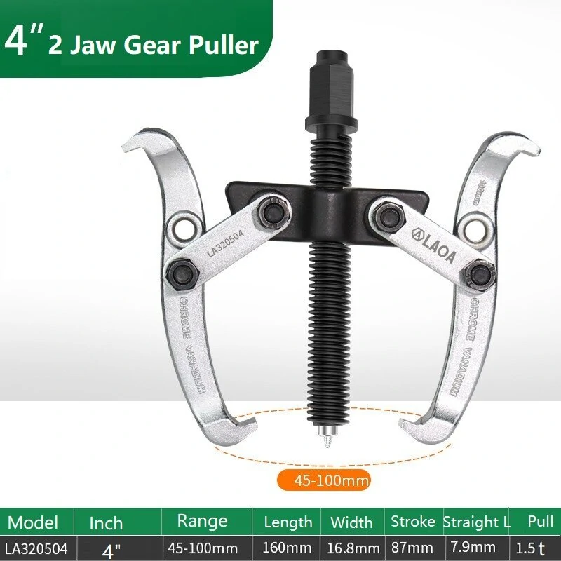 LAOA 2 Jaw Gear Puller - 4 to 12 Inch Reversible Tool for Pulleys & Bearings - Image 2