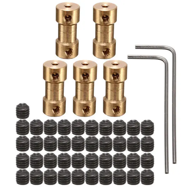 5pcs 9mm Brass Coupling Coupler with Spanner and Screw | Shaft Support - Image 3