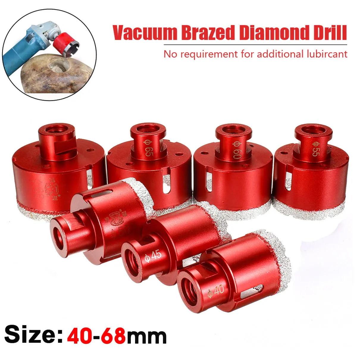 Diamond Drill Core Bits 40-68mm | Hole Saw for Tile, Marble, Granite, Stone - Image 3