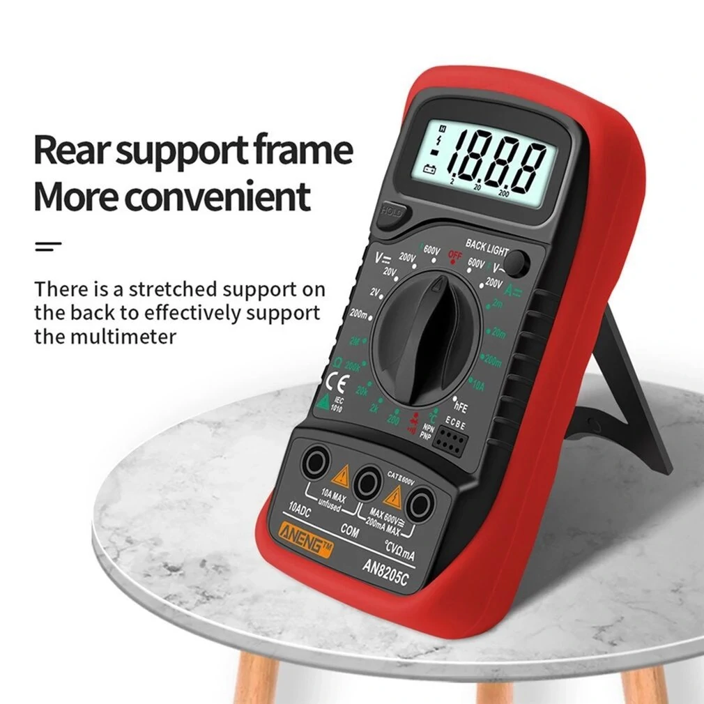 ANENG AN8205C Digital Multimeter - AC/DC Volt Ohm Tester with Thermocouple & Backlight - Image 3