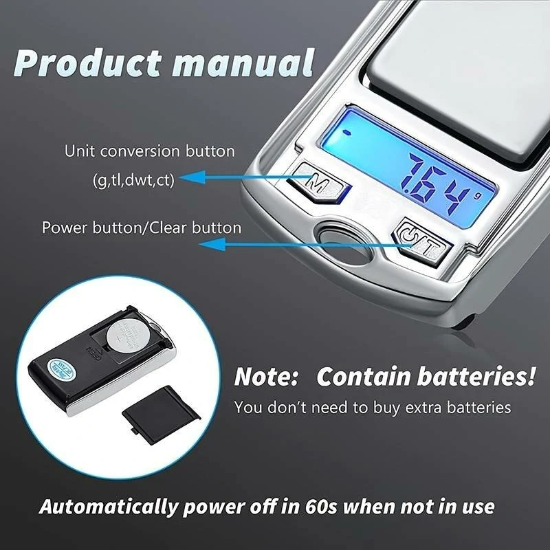 Mini Digital Pocket Scale - 0.01g Accuracy | 100g/200g Capacity | LCD Backlit for Jewelry & Food - Image 3