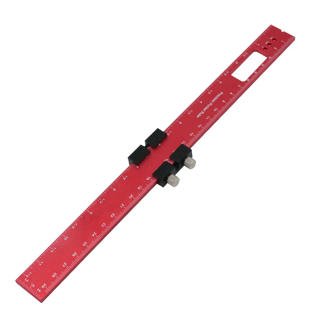 Woodworking Ruler Tool - Aluminum T-Track Slide Stops | Inch & Metric Scale - Image 4