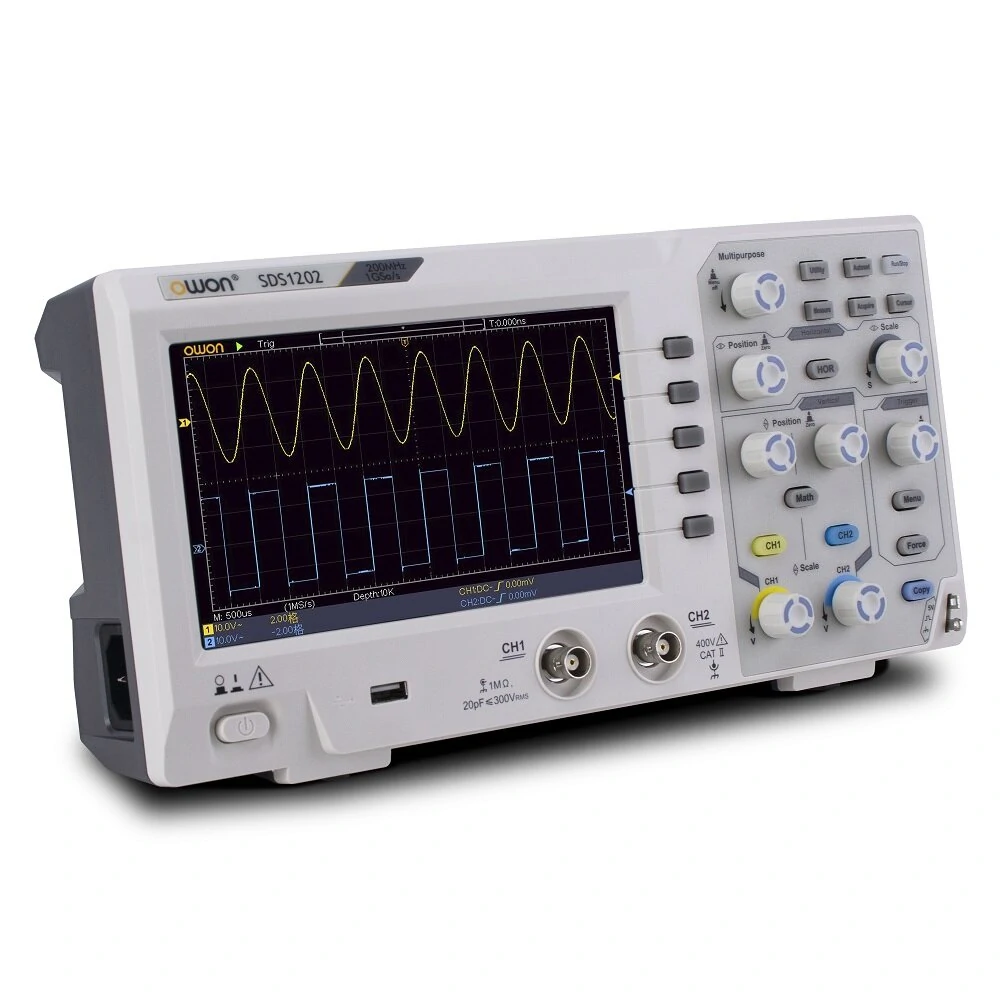 OWON SDS1202 Oscilloscope | 200MHz 1GS/s | 7-inch LCD USB | Lab Analysis - Image 3