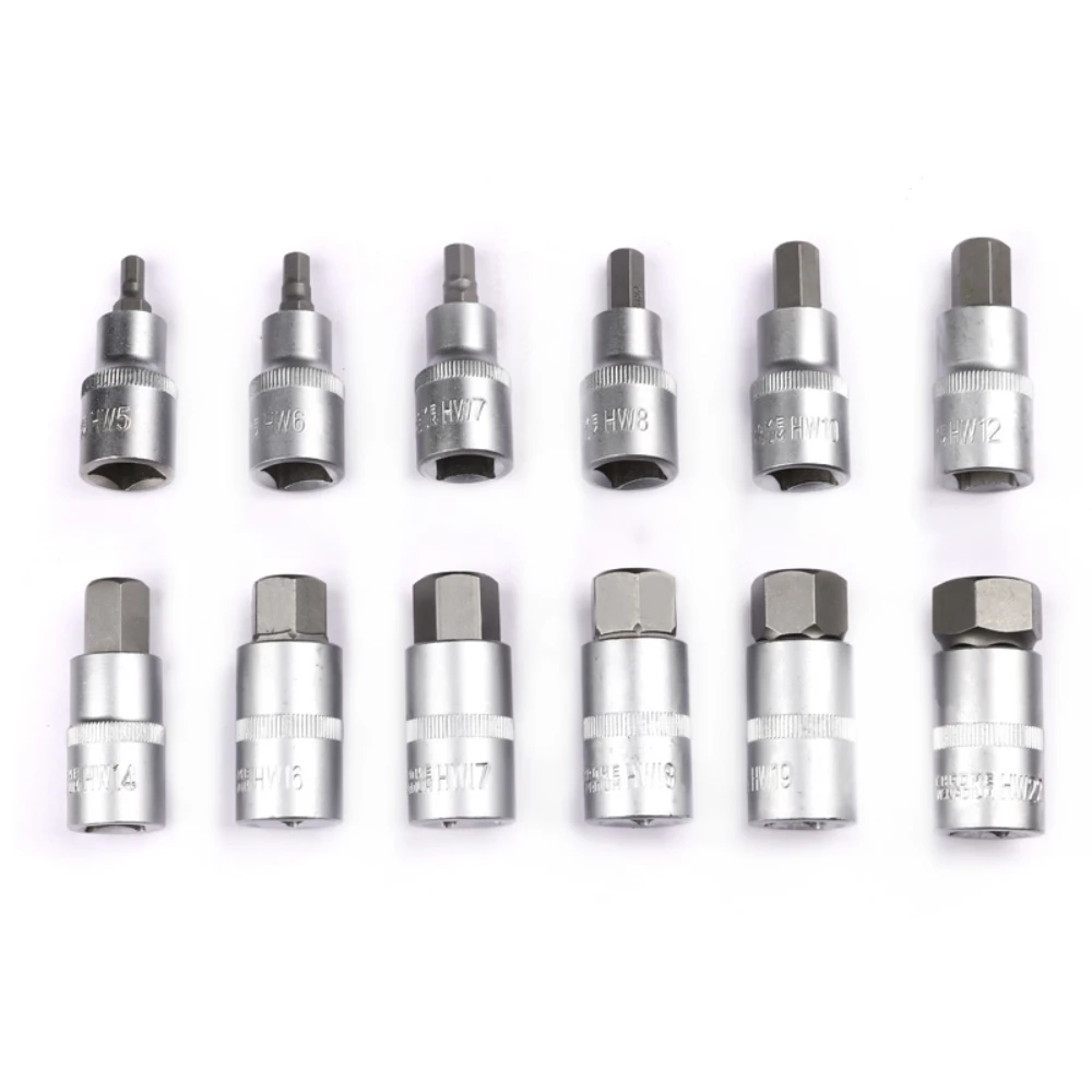 Chisel Tool Steel Ratchet Wrench Socket Set - 12pcs Various Specifications - Image 2
