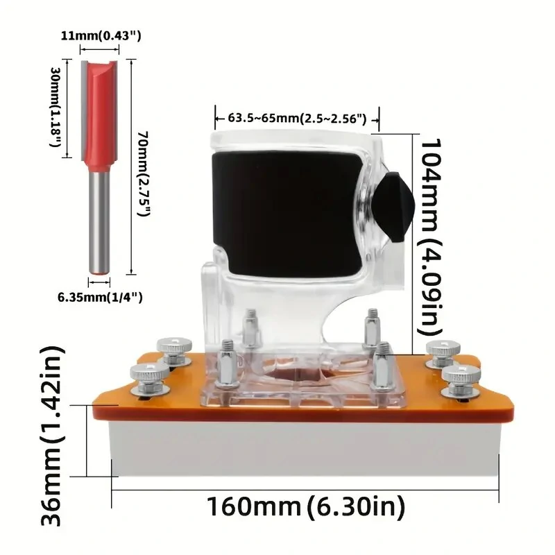 65mm Trimming Machine | 2-in-1 Slotted Bracket & Invisible Fastener | Aluminum with Scale - Image 4