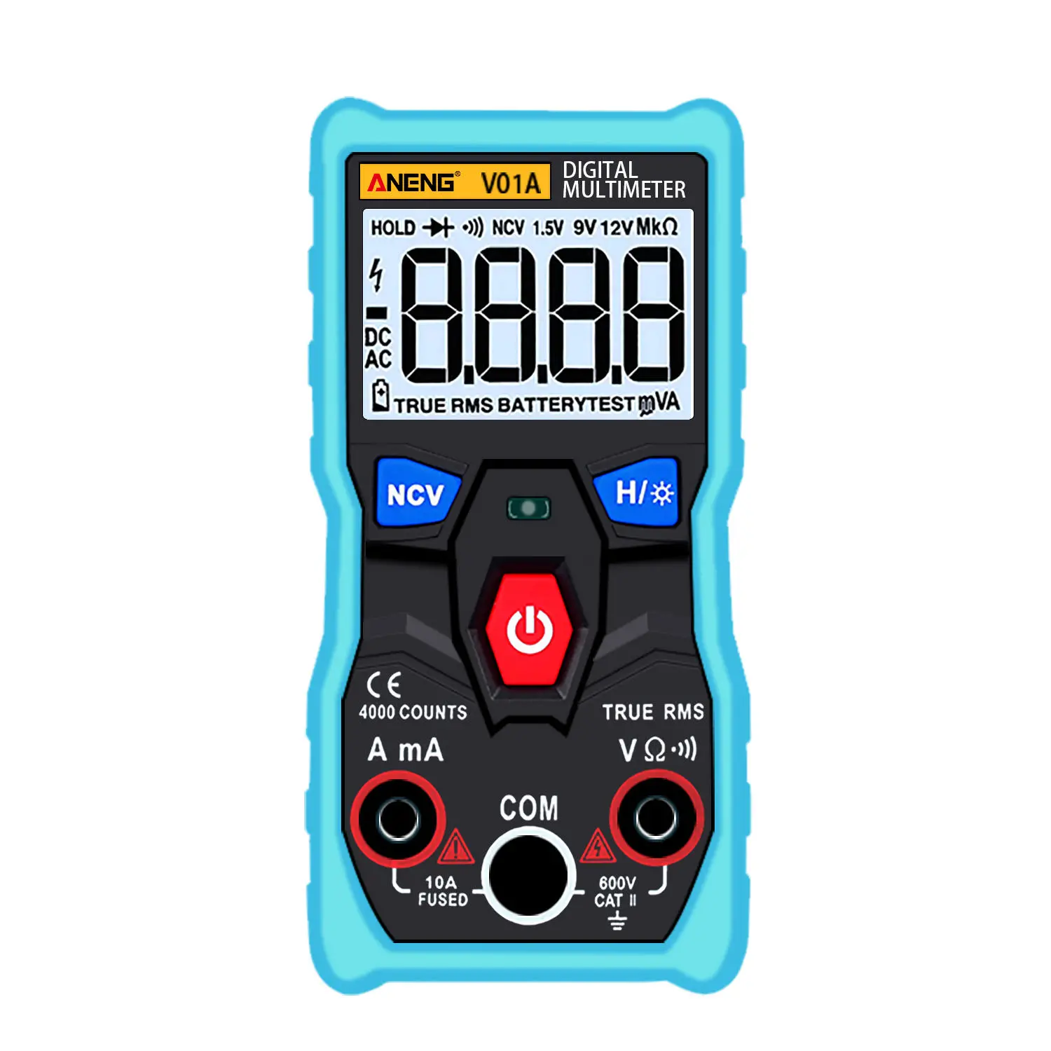 ANENG V01A True RMS Digital Multimeter - Autoranging Automotive Tester - Blue - Image 2