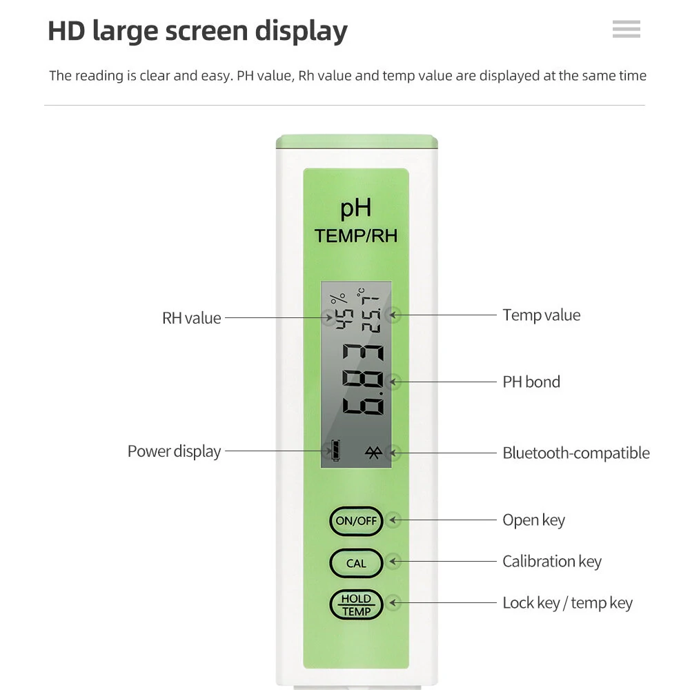 CCOWAY OW-BLE-PH01 Bluetooth pH Test Pen | High Precision Water Tester for Aquaculture & Drinking - Image 3