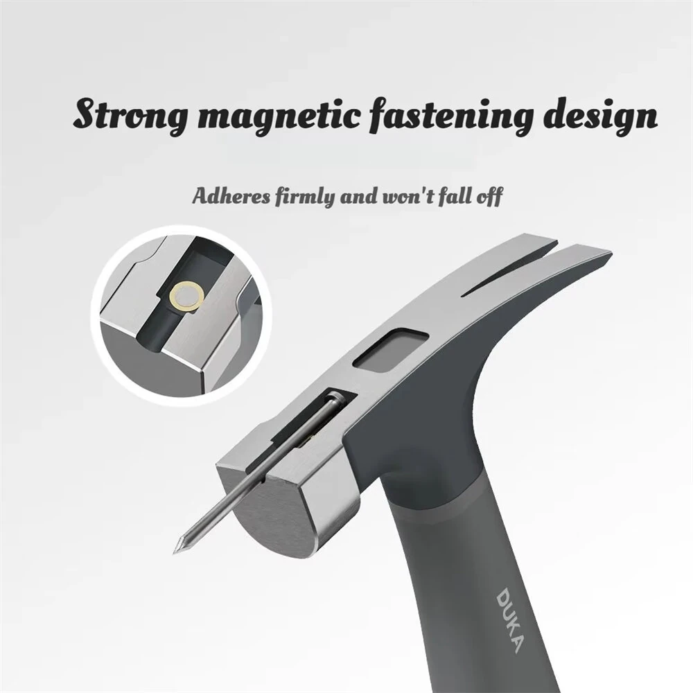 DUKA H1 Claw Hammer - 8oz Forged Steel - Shockproof Anti-Skid Rubber Handle - Image 2