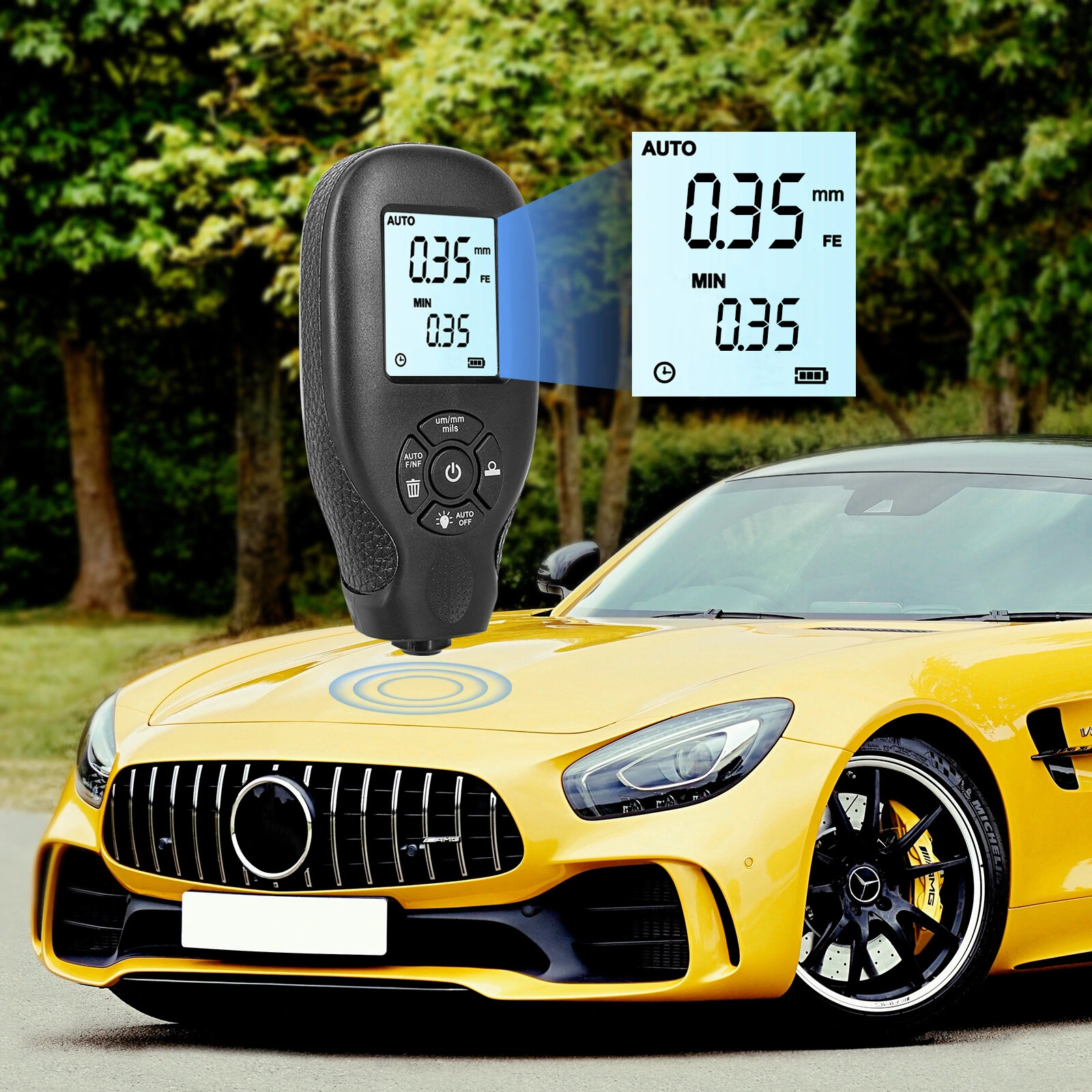 HW300 Digital Thickness Gauge - Ultrasonic Film & Coating Meter with LCD Backlight - Image 5