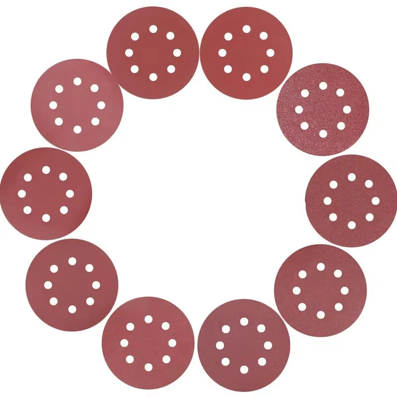 5 Inch 125mm Round Sandpaper Discs - 8 Hole Hook & Loop | 10 Grits #60-600 for Wood Metal Polishing & Rust Removal - Image 4