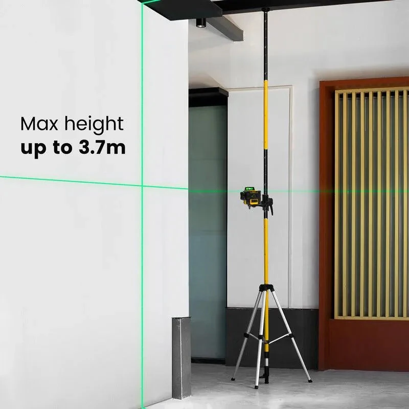 KAIWEETS KT-100P Laser Level Tripod Kit | 3.7m Telescopic Rod & Aluminum Stand - Image 2