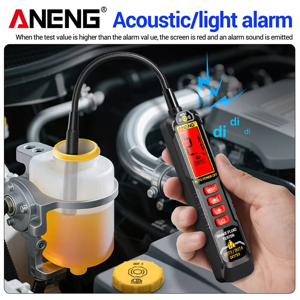 ANENG BF02 Brake Fluid Tester - DOT3 DOT4 DOT5.1 Moisture Analysis | LCD Display & Rechargeable Battery - Image 3