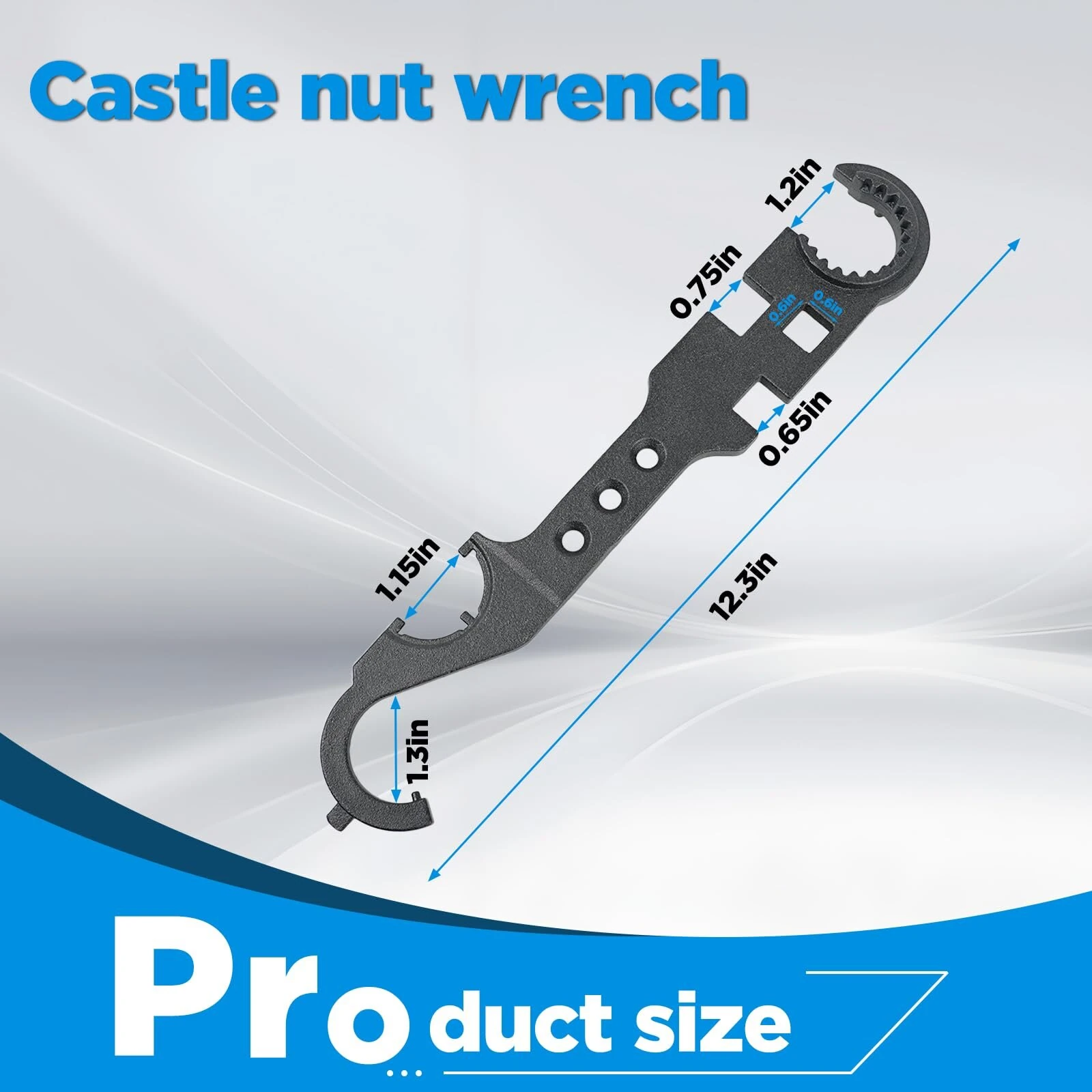 Premium Carbon Steel Combination Wrench | Multi-Function Spanner Tool | 12.3 Inch Compact & Portable - Image 2