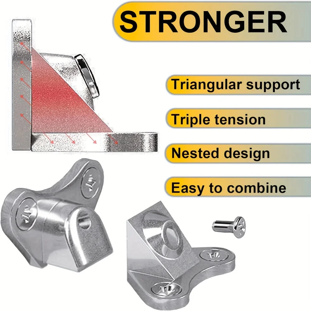 Zinc Alloy L-Shaped Corner Bracket 10 Pack | Heavy Duty Rust Resistant | Screws Included - Image 3