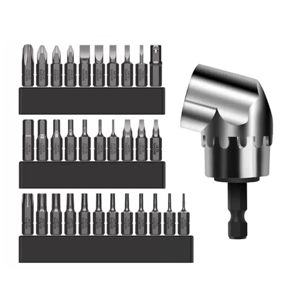 BROPPE 33Pcs Corner Screwdriver Bit Set - Universal Electric Turning Device with 25mm Bits - Image 3