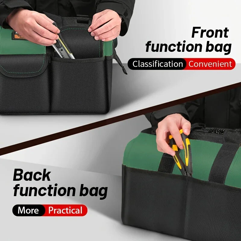 AIRAJ 18 Inch Large Tool Bag - Wear-Resistant with Multiple Pockets | Portable Storage - Image 3