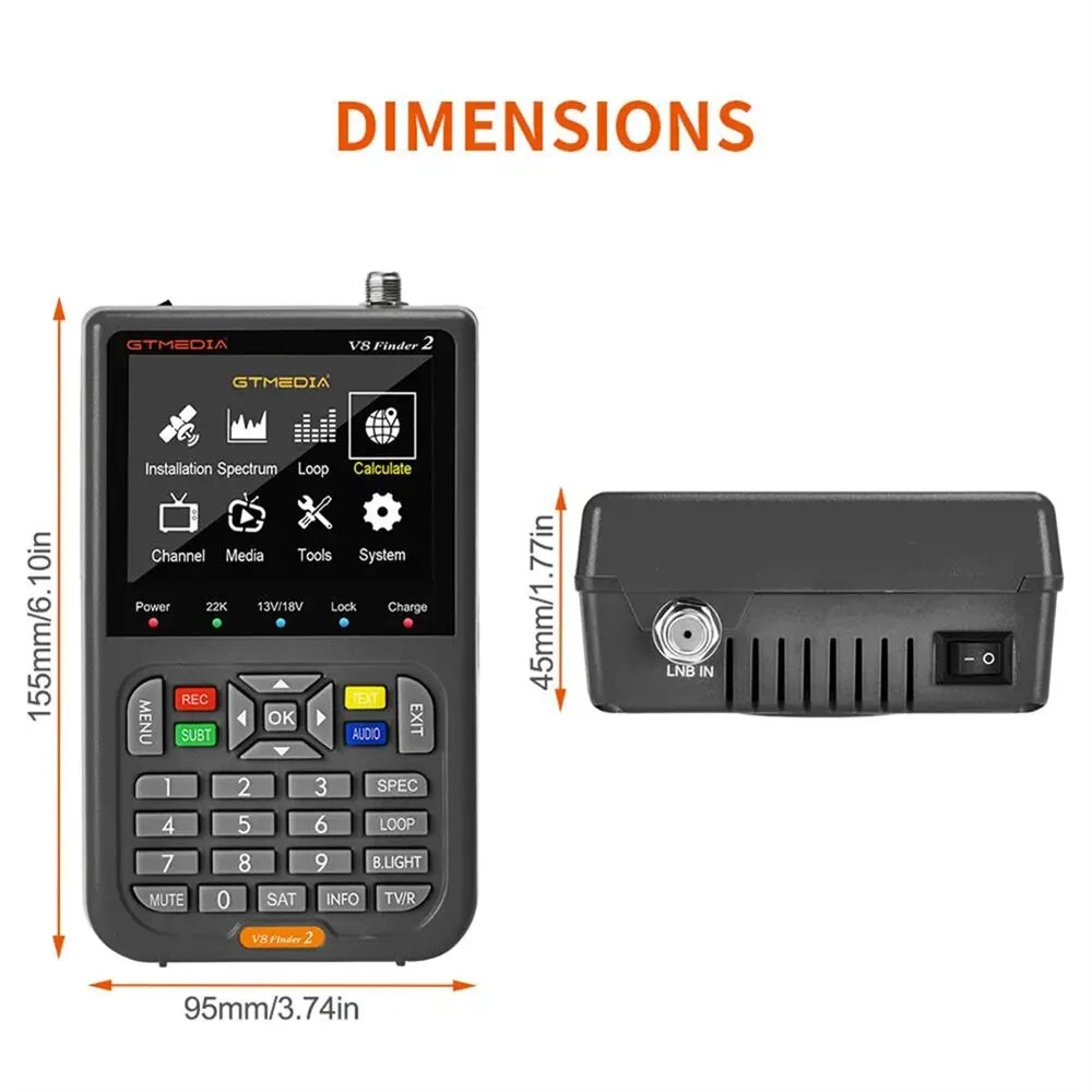 GTMEDIA V8 Finder2 Satellite Finder - 3.5 HD LCD 4000mAh Battery | DVB-S2 - Image 4