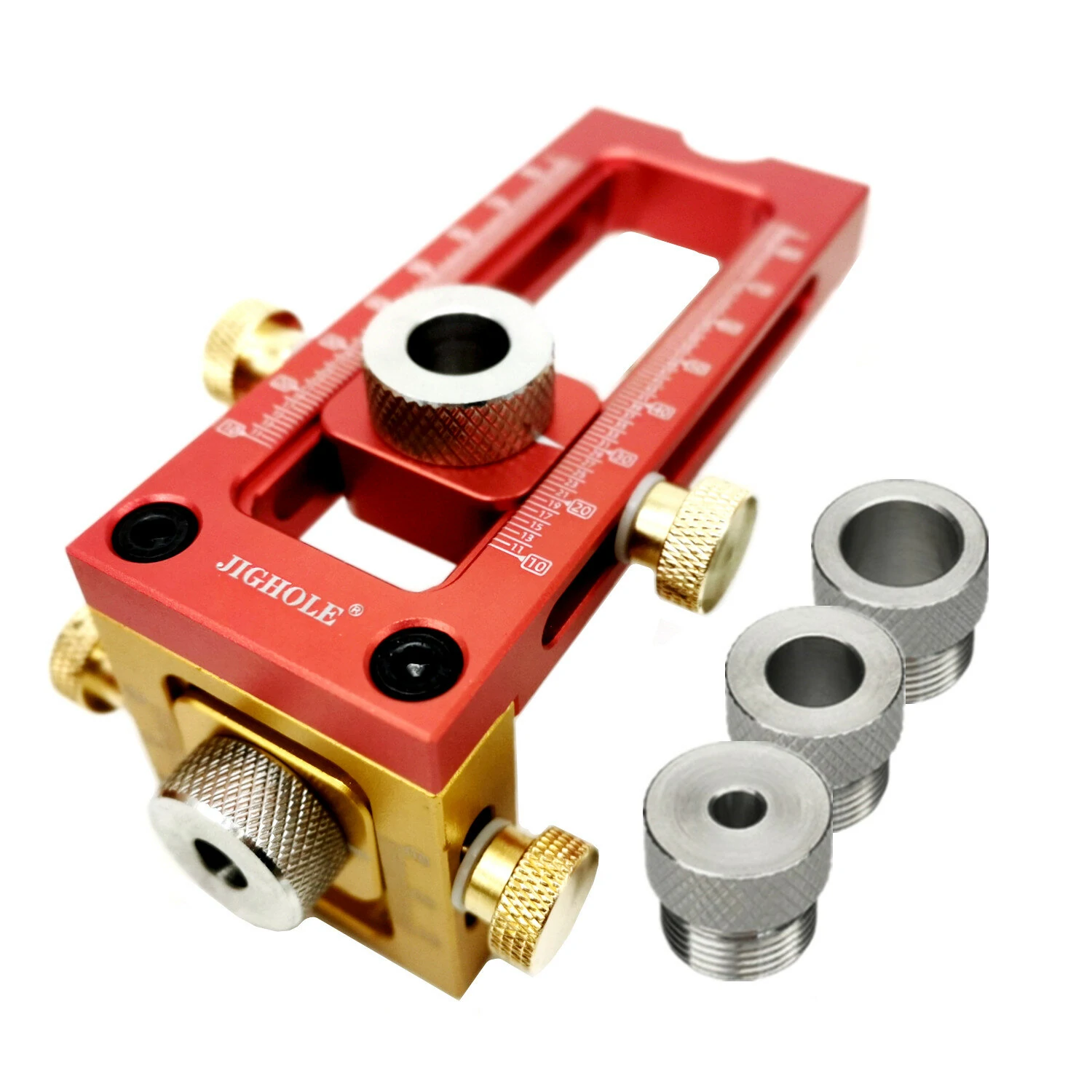 Aluminum Alloy 2-in-1 Pocket Hole Jig | Adjustable Drill Guide for Bed & Cabinet - Image 2
