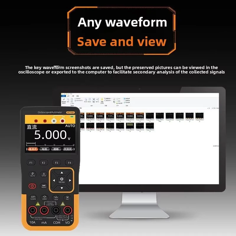 RC7105 3-in-1 Oscilloscope Multimeter Signal Generator | Portable High Precision - Image 4