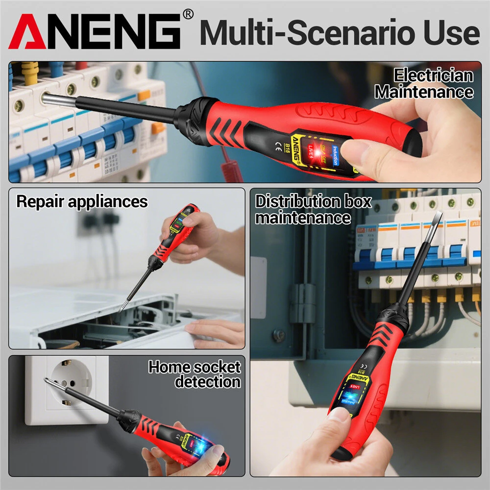 ANENG B18 Voltage Tester Pen - Non-Contact AC 450V | LED Indicator & Insulated Handle - Image 4